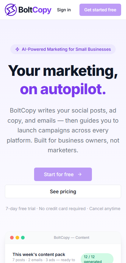BoltCopy on mobile