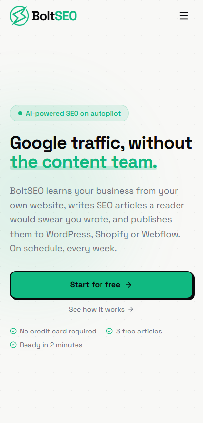 BoltSEO on mobile