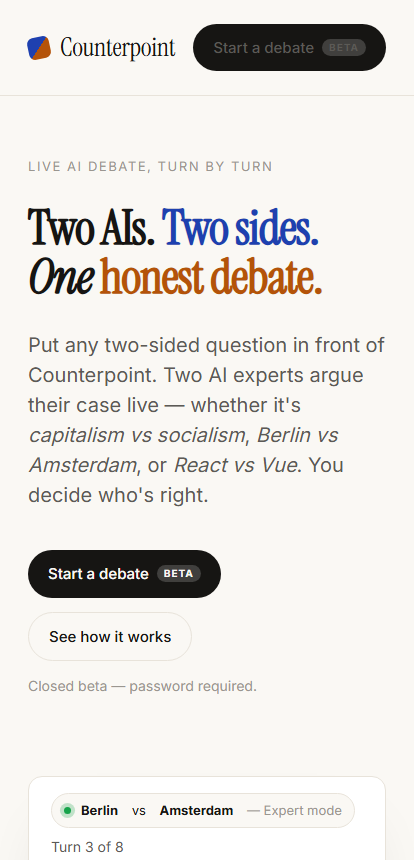 Counterpoint on mobile