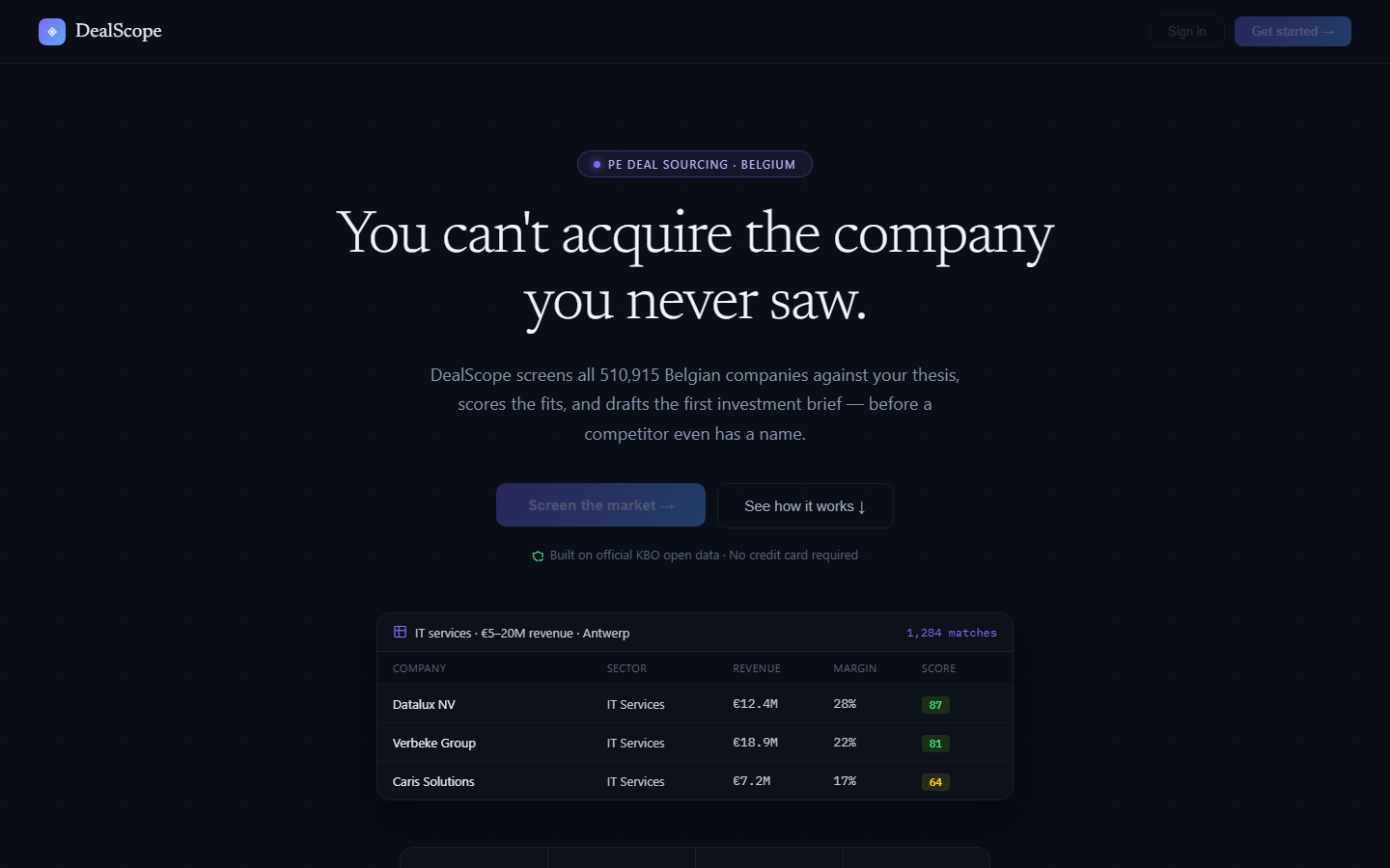 Dealscope on desktop