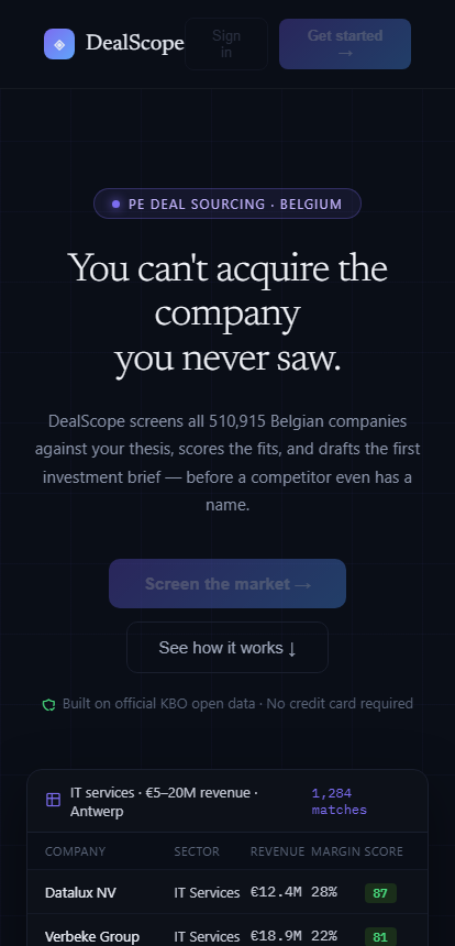 Dealscope on mobile