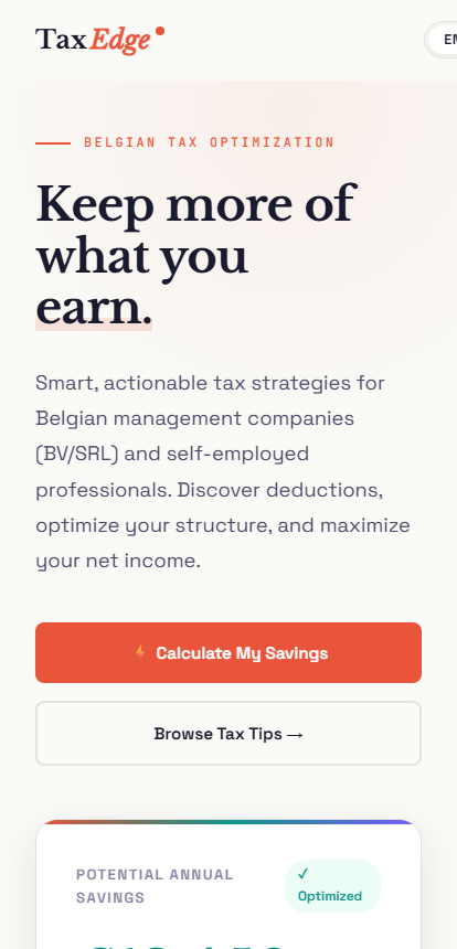 Taxedge on mobile